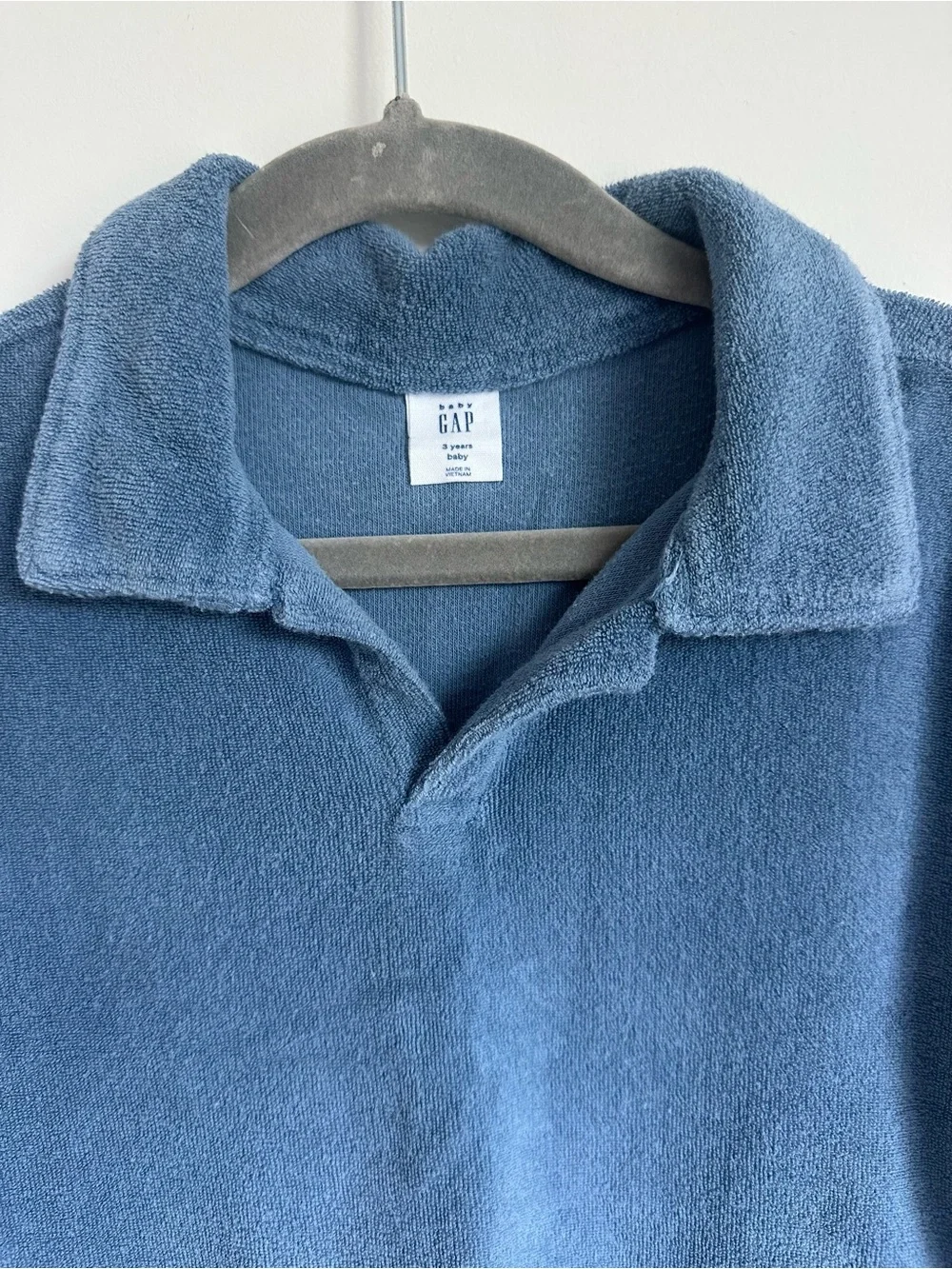 GAP Kids Dusty Blue Terry Polo Size 3